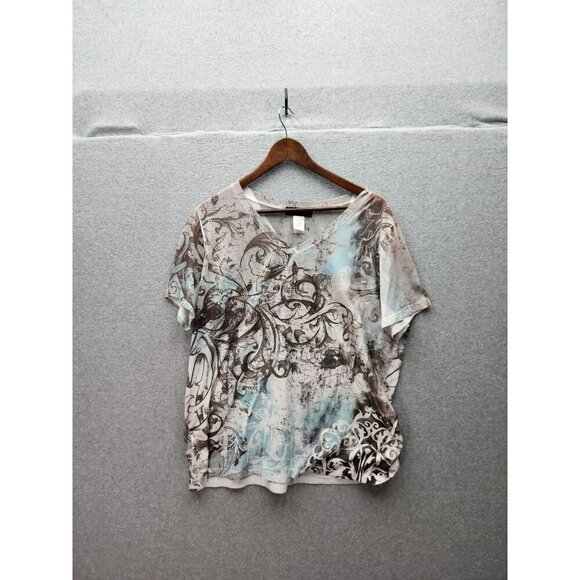 Womens 2X/22W-24W Appropriate Behavior Lightweight Abstract Print Top - Picture 1 of 4